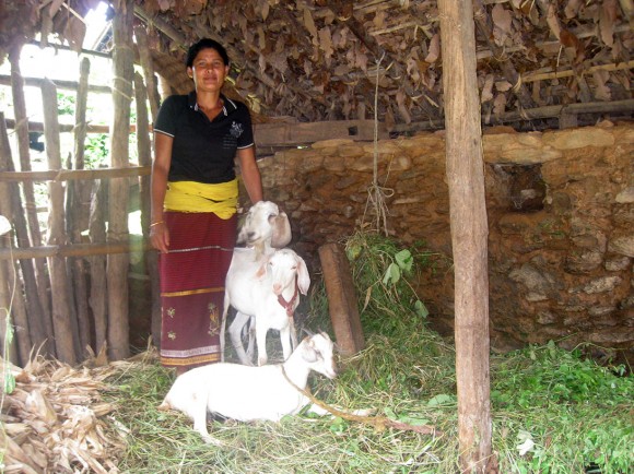 woman with goat